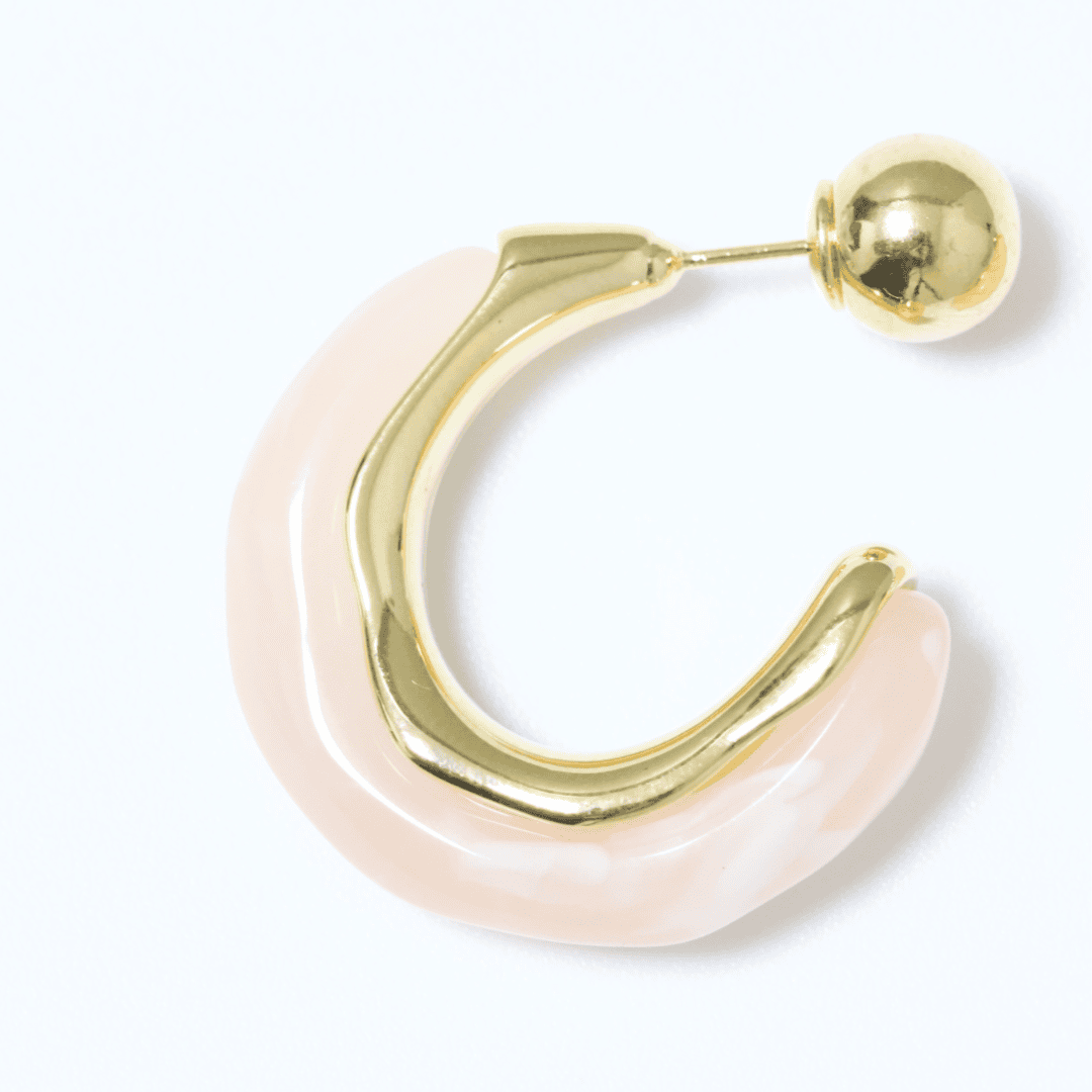 Blush Crescent Hoops