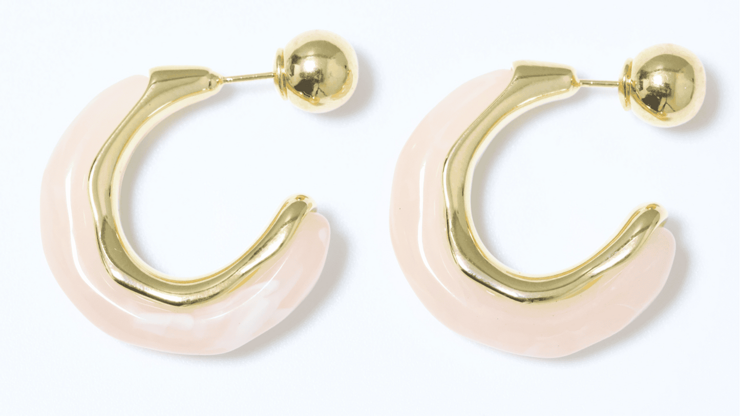 Blush Crescent Hoops