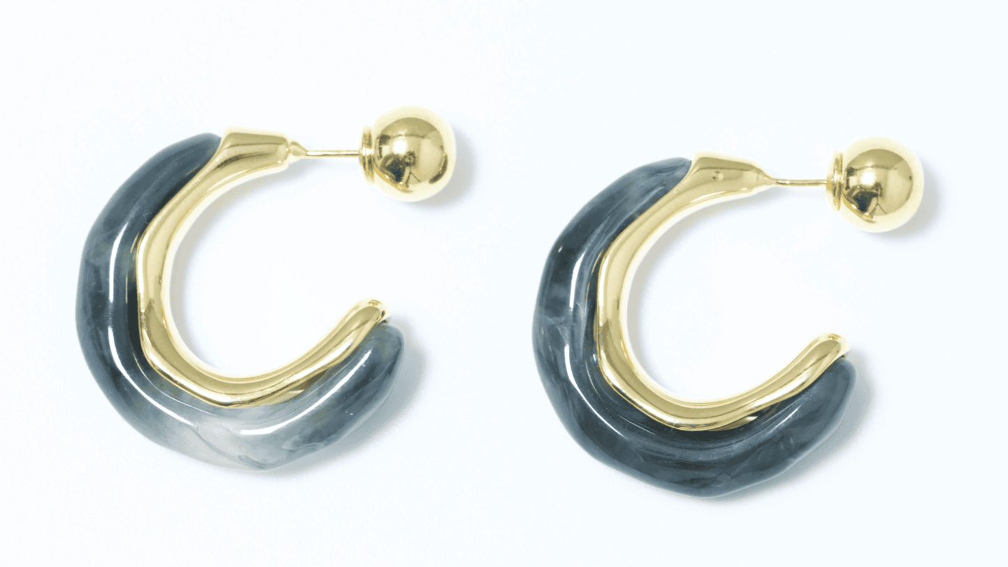 Blush Crescent Hoops