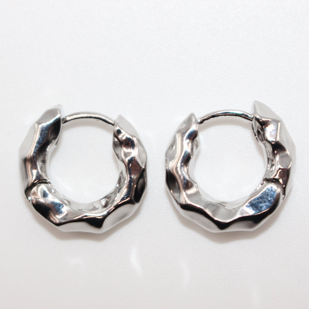 image Embossed Hoop Earrings