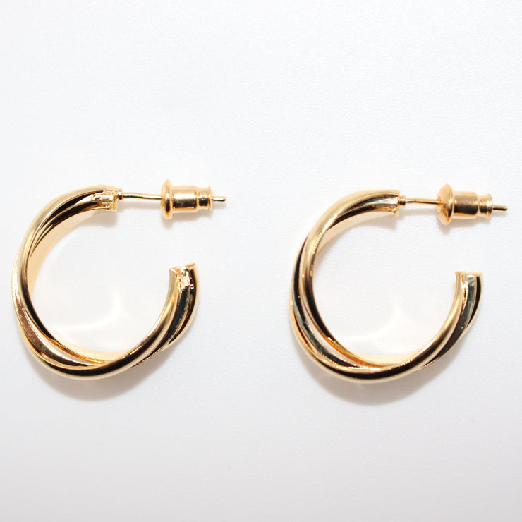 Twisted Gold Hoop Earrings