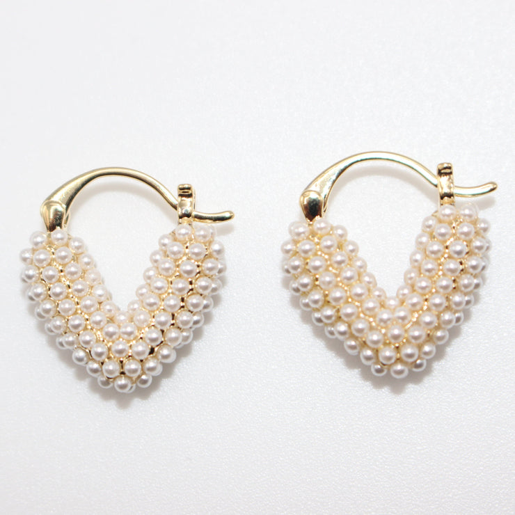 V-Love Pearl Hoops