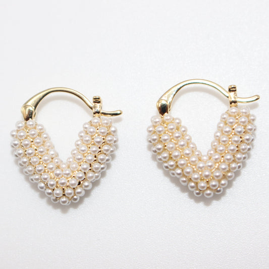 V-Love Pearl Hoops