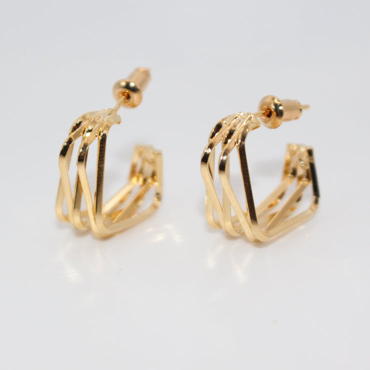 Triple Layer Hoop Earrings - Modern Gold Jewelry