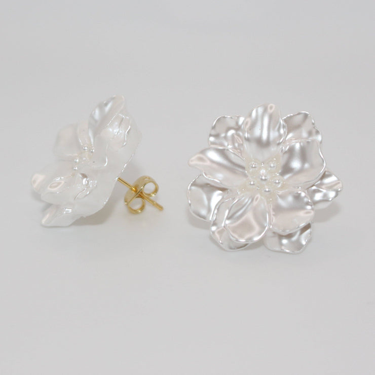 Silver Rose Studs