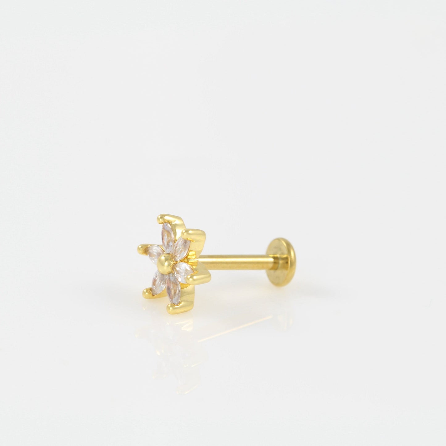 Zirconia Flower Piercing Labret