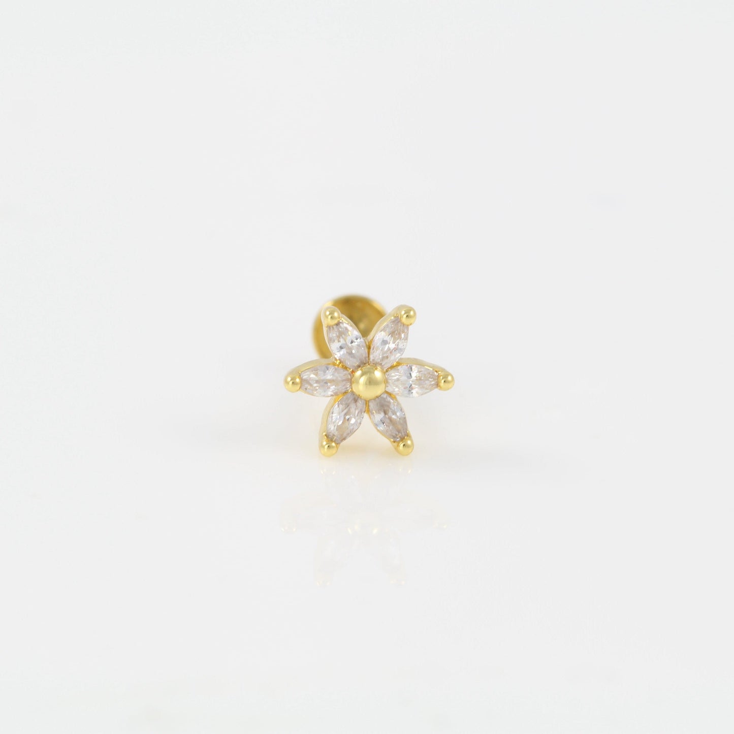 Zirconia Flower Piercing Labret