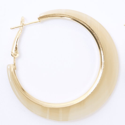 Ivory Crescent Hoops