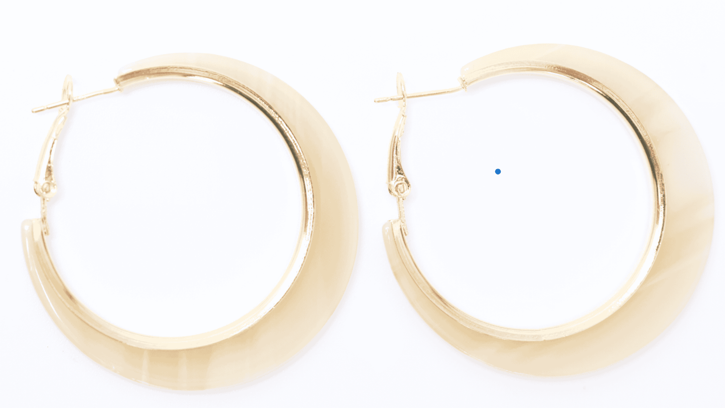 Ivory Crescent Hoops